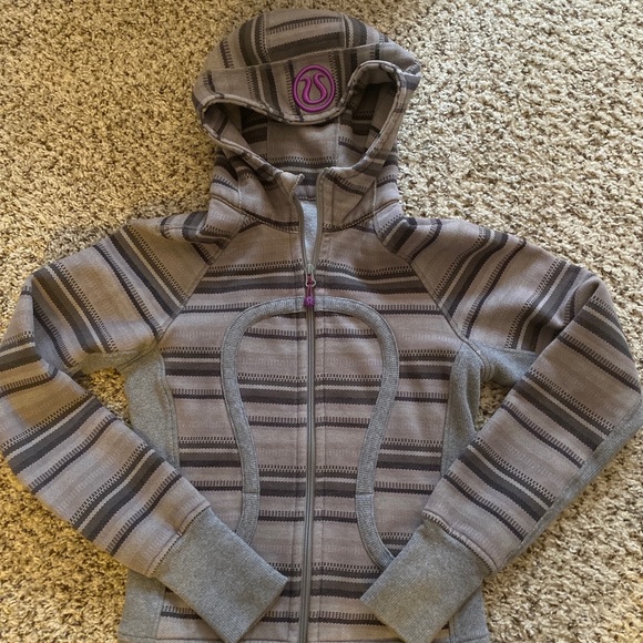 lululemon athletica Tops - LULULEMON SCUBA HOODIE JACKET PONCHO STRIPED sz 4